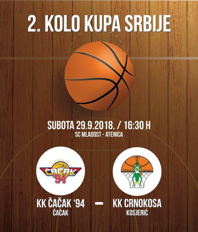 Košarkaši Čačka 94 dočekuju Crnokosu iz Kosjerića